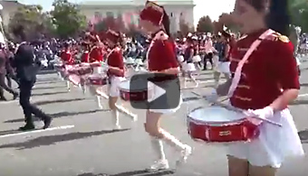 На торжественном параде в Таразе выступили 3000 юных музыкантов